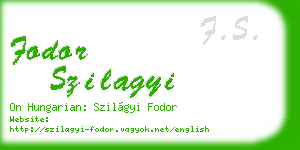 fodor szilagyi business card